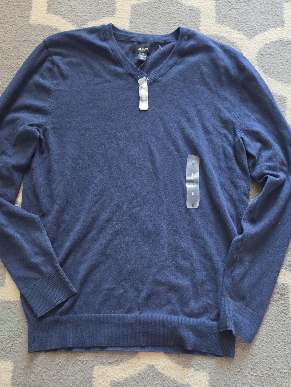 Alfani Men’s V-Neck Sweater - Navy Blue
